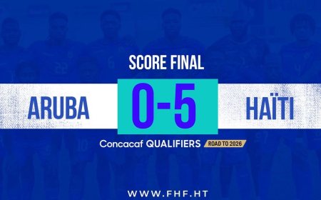 Éliminatoires Mondial 2026 – Groupe C : Haïti écrase Aruba (5-0) et file vers la 3e phase