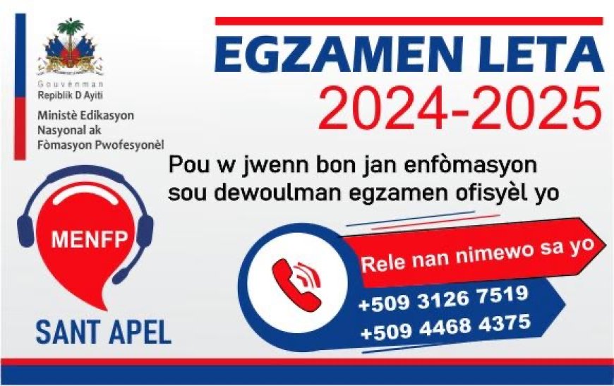 Le MENFP met en place une ligne d’appel dédiée pour les examens officiels 2024-2025